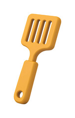 Yellow spatula utensil used for cooking and flipping food in the kitchen PNG on Transparent Background