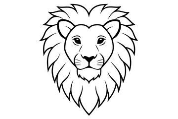 lion head line art silhouette vector illustration