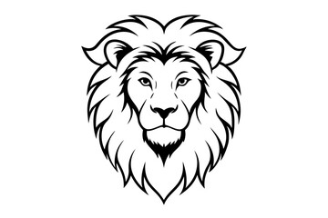 lion head line art silhouette vector illustration