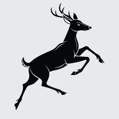 A deer skidding on ice while running image silhouette design vector art and illustration