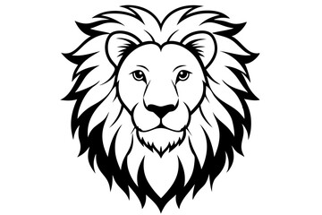 lion head line art silhouette vector illustration