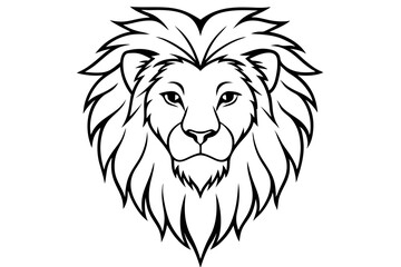 Obraz premium lion head line art silhouette vector illustration