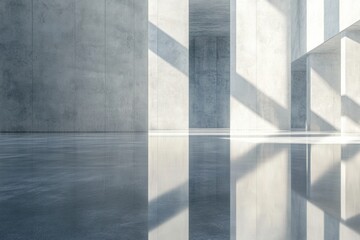 Obraz premium Minimalist Cement Surface with Reflections and Shadows