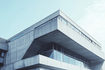 Modern Concrete Building in Urban Setting