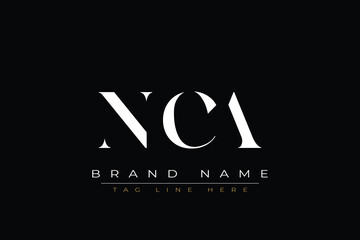 NCA abstract letter logo design. This logo is designed by three abstract letters © Mahamud