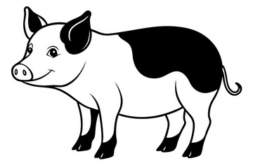 pig line art silhouette vector illustration