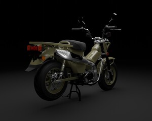 Obraz premium 3d rendering mini vintage motorcycle on black background