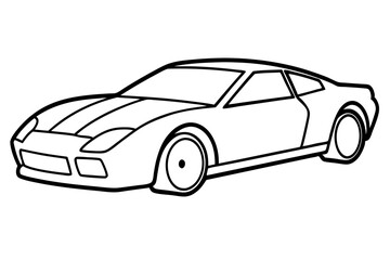 Fototapeta premium racing car line art silhouette vector illustration