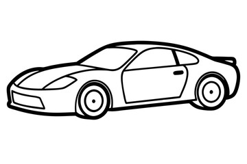 racing car line art silhouette vector illustration