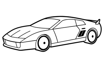 racing car line art silhouette vector illustration