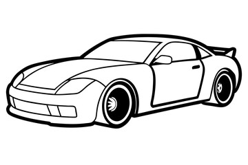 Fototapeta premium racing car line art silhouette vector illustration