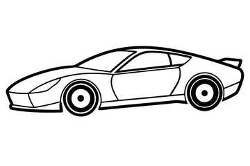 Obraz premium racing car line art silhouette vector illustration
