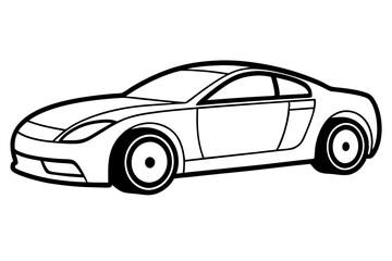 Naklejka premium racing car line art silhouette vector illustration