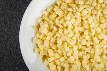 mozzarella cheese for pizza grated cheese fine fresh tasty food dish delicious gourmet food background on the table rustic food top view copy space