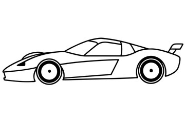 Obraz premium racing car line art silhouette vector illustration