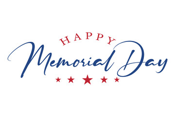 Happy Memorial Day lettering vector illustration, American Memorial Day.