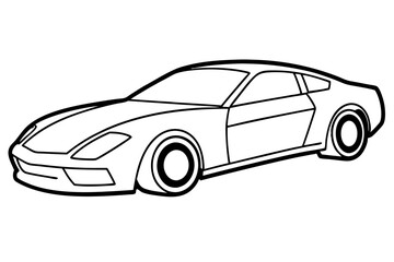 racing car line art silhouette vector illustration