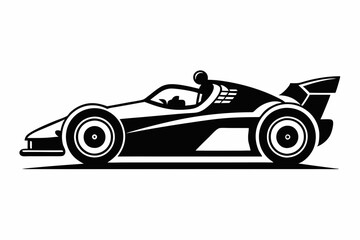 Obraz premium racing car line art silhouette vector illustration