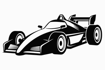 Obraz premium racing car line art silhouette vector illustration