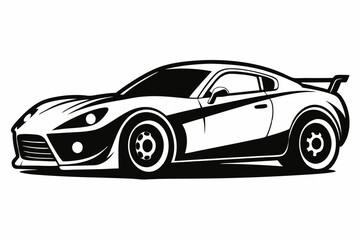 racing car line art silhouette vector illustration