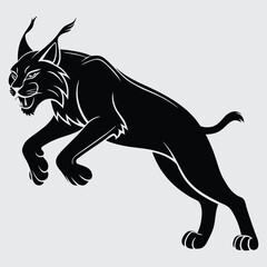 A  lynx charging forward with powerful strides  image silhouette design vector art and illustration