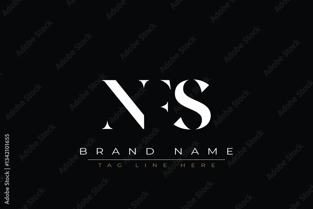 Fototapete nfs abstract letter logo design. this logo is designed by three abstract letters