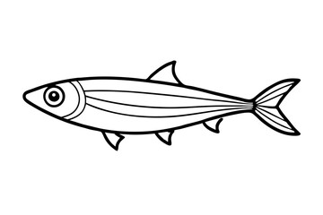 sardine line art silhouette vector illustration