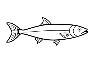 sardine line art silhouette vector illustration