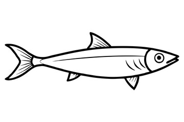 sardine line art silhouette vector illustration
