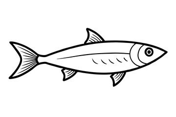 sardine line art silhouette vector illustration
