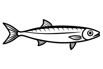 sardine line art silhouette vector illustration