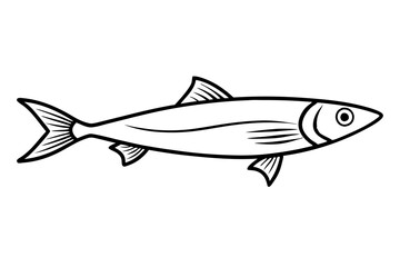 sardine line art silhouette vector illustration