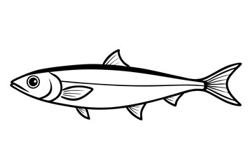 sardine line art silhouette vector illustration