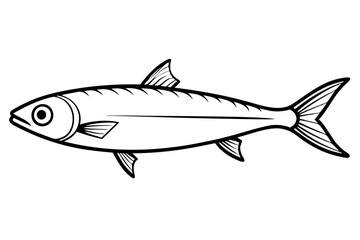 sardine line art silhouette vector illustration