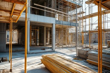 Sustainable Construction Site with Green Building Materials