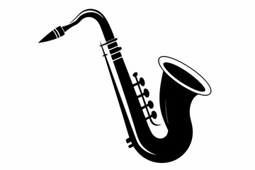 saxophone line art silhouette vector illustration