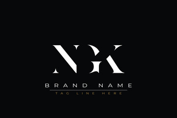 NGK abstract letter logo design. This logo is designed by three abstract letters
