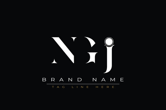 NGJ abstract letter logo design. This logo is designed by three abstract letters