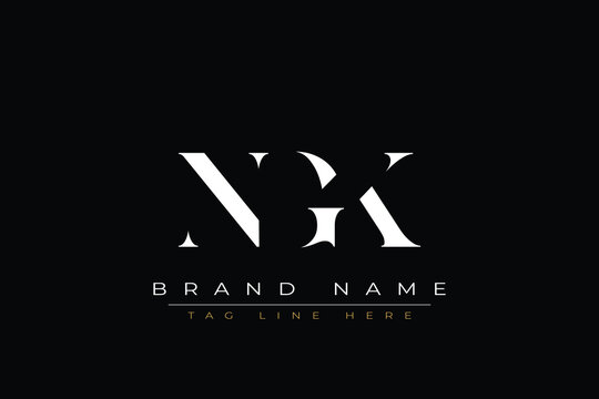 NGK abstract letter logo design. This logo is designed by three abstract letters
