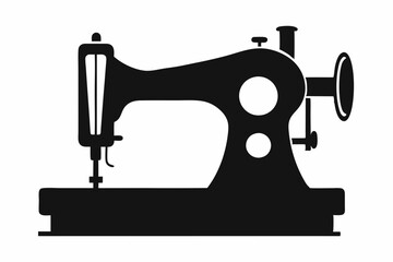 sewing machine line art silhouette vector illustration