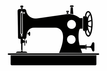 sewing machine line art silhouette vector illustration