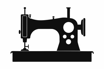 sewing machine line art silhouette vector illustration