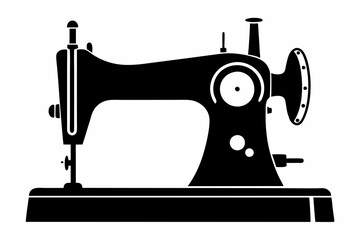 sewing machine line art silhouette vector illustration
