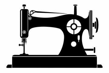 sewing machine line art silhouette vector illustration