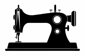 sewing machine line art silhouette vector illustration