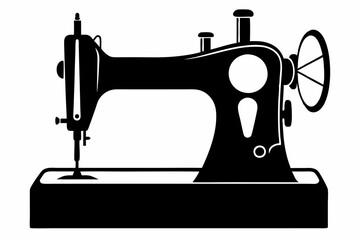sewing machine line art silhouette vector illustration