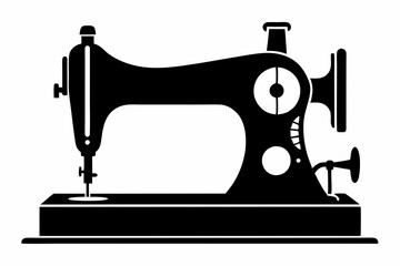 sewing machine line art silhouette vector illustration