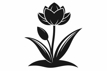 spring easter flower line art silhouette vector illustration