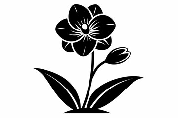 spring easter flower line art silhouette vector illustration