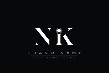 NIK abstract letter logo design. This logo is designed by three abstract letters